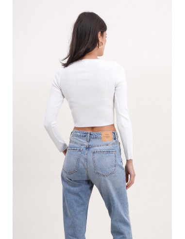 1513 CROP TOP MANCHES LONGUES COL ROND 