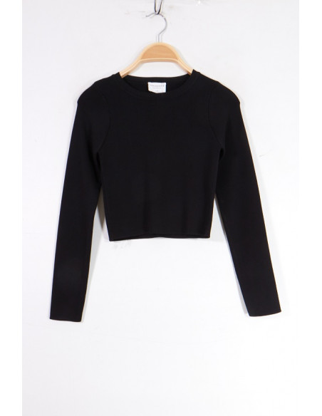 1513 CROP TOP MANCHES LONGUES COL ROND 