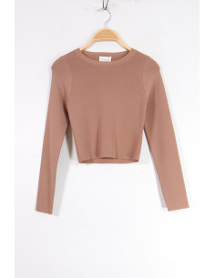 1513 CROP TOP MANCHES LONGUES COL ROND  2