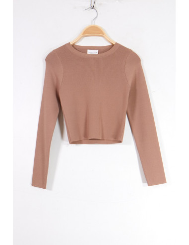 1513 CROP TOP MANCHES LONGUES COL ROND 