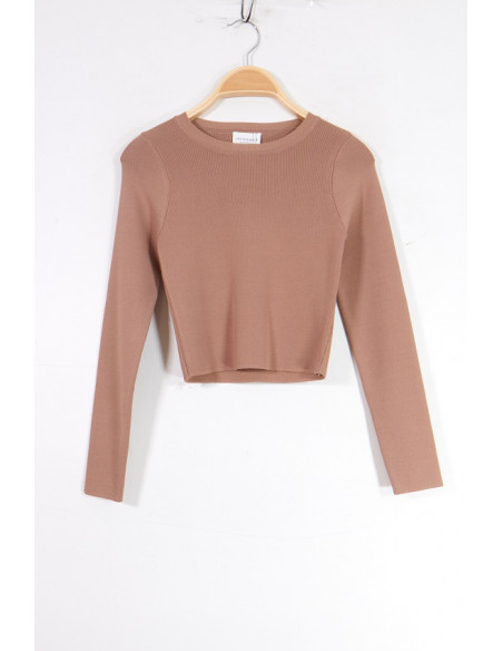 1513 CROP TOP MANCHES LONGUES COL ROND 