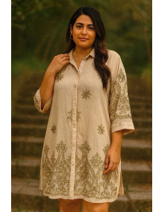 F851 ROBE CHEMISE BRODEE 2