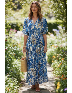 1966-D4 ROBE LONGUE IMPRIMEE